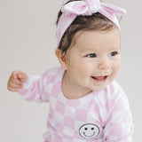 Pink Checkered Smiley Lounge Set