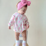 Pink Bolts Hooded Bubble Romper