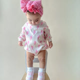 Pink Bolts Hooded Bubble Romper