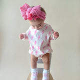Pink Bolts Hooded Bubble Romper