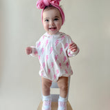 Pink Bolts Hooded Bubble Romper