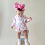 Pink Bolts Hooded Bubble Romper