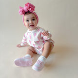 Pink Bolts Hooded Bubble Romper