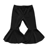 Pleated Black Velour Bell Bottoms