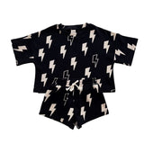 Black Bolts Shorts Set