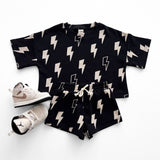 Black Bolts Shorts Set