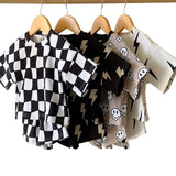 Wavy Checkered Shorts Set