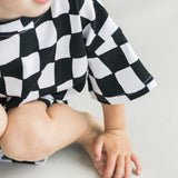 Wavy Checkered Shorts Set