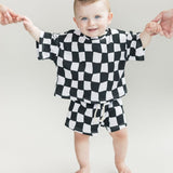 Wavy Checkered Shorts Set