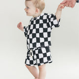 Wavy Checkered Shorts Set