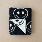 Black Smiley Fuzzy Blanket