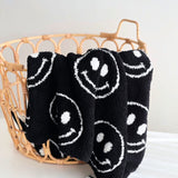 Black Smiley Fuzzy Blanket