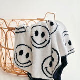 Black Smiley Fuzzy Blanket